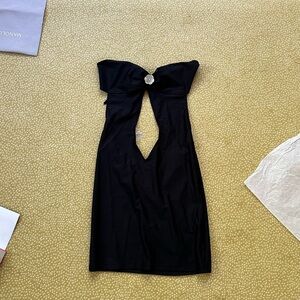 Buci NYC Black Backless Mini Dress with Cutout